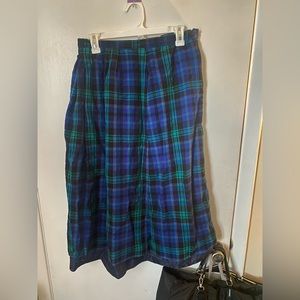 Vintage Austin Hill 100% wool plaid midi skirt size 14